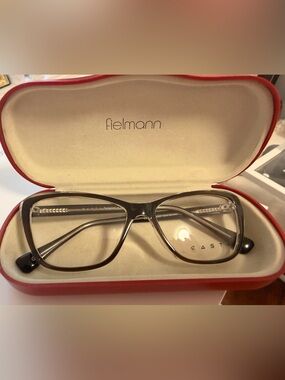 Fielmann Clear Gray Cat-Eye Glasses
